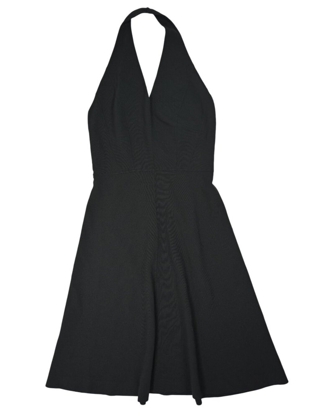 Vintage c. 2004 Celine Finition Main Wool Blend Halter Mini Dress in Black